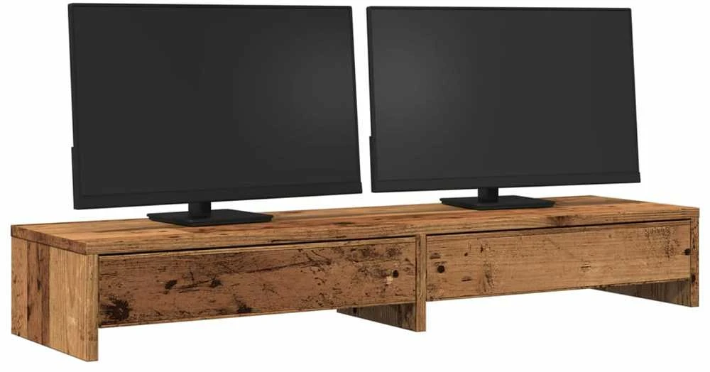 Laikiklis Monitoriaus stovas su stalčiais, medienos, 100x27x15cm, mediena