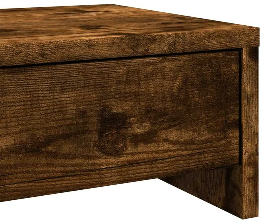 Laikiklis Monitoriaus stovas su stalčiais, dūminis, 100x27x15cm, mediena