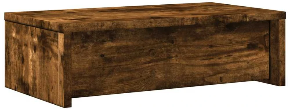 Laikiklis Monitoriaus stovas su stalčiais, dūminis, 50x27x15cm, mediena
