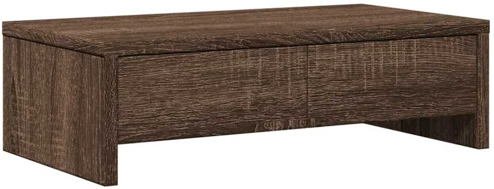 Laikiklis Monitoriaus stovas su stalčiais, rudas, 50x27x15cm, mediena