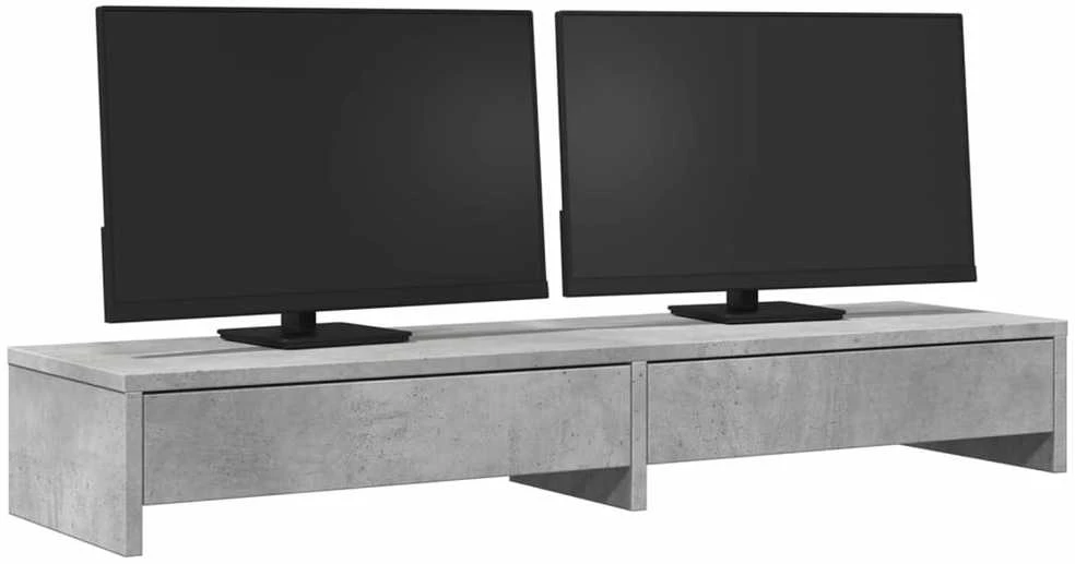 Laikiklis Monitoriaus stovas su stalčiais, betono, 100x27x15cm, mediena
