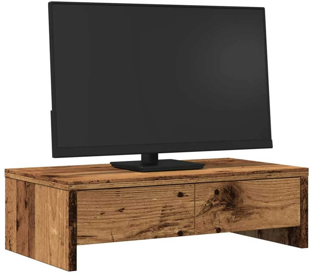 Laikiklis Monitoriaus stovas su stalčiais, medienos, 50x27x15cm, mediena
