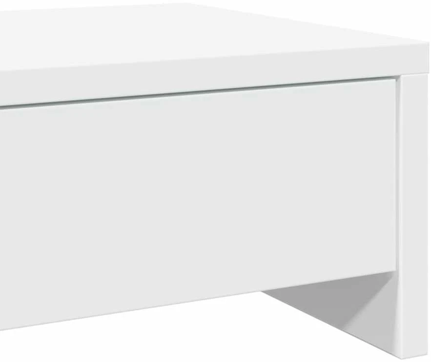 Laikiklis Monitoriaus stovas su stalčiais, baltas, 100x27x15cm, mediena