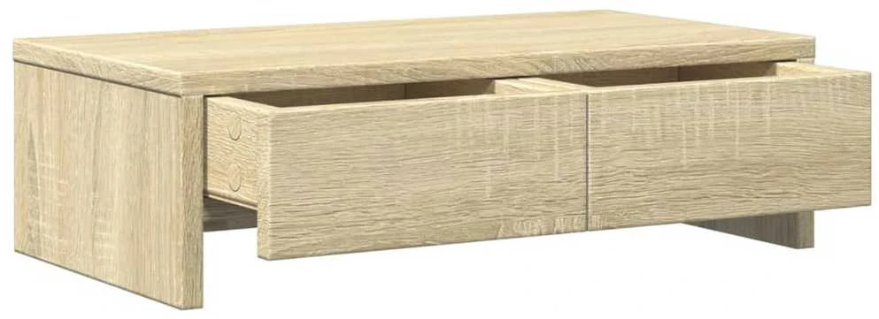 Laikiklis Monitoriaus stovas su stalčiais, ąžuolo, 50x27x15cm, mediena