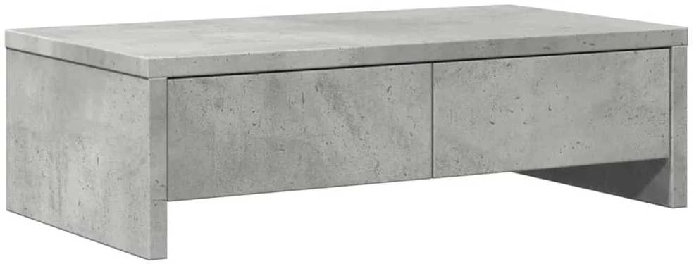 Laikiklis Monitoriaus stovas su stalčiais, betono, 50x27x15cm, mediena
