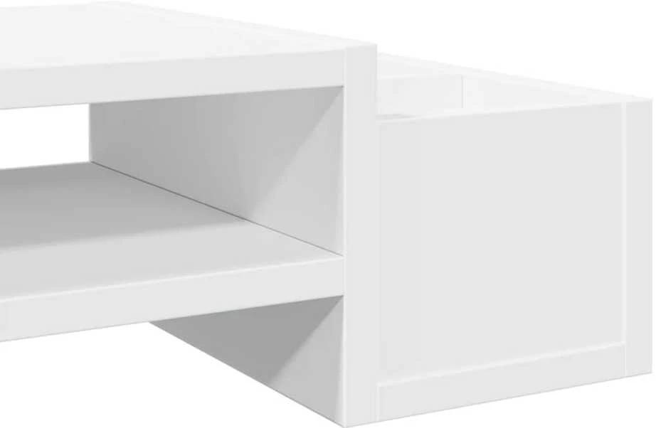 Laikiklis Monitoriaus stovas su vieta daiktams, baltas, 100x27x15cm