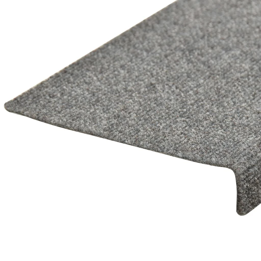 Laiptų kilimėliai, 10vnt., pilki 65x21x4cm, perforuoti adatomis