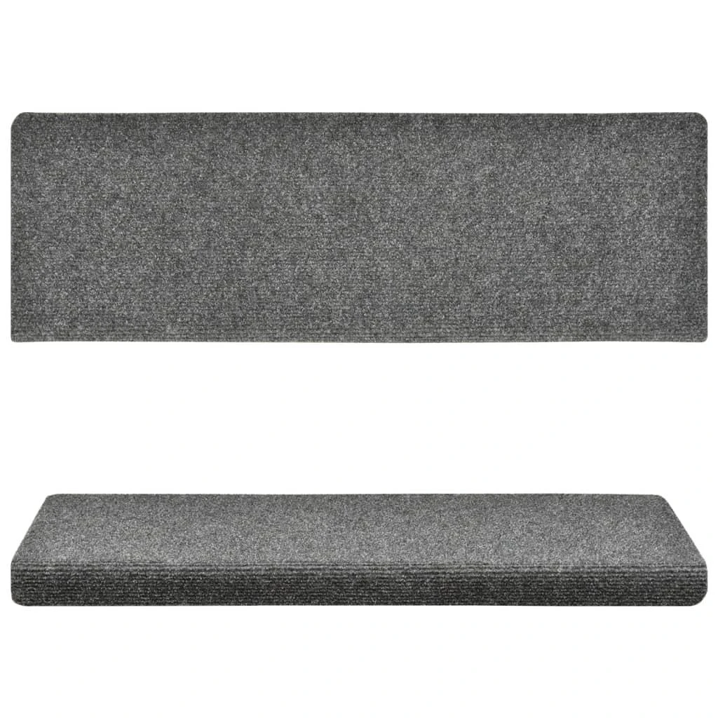 Laiptų kilimėliai, 10vnt., pilki 65x21x4cm, perforuoti adatomis