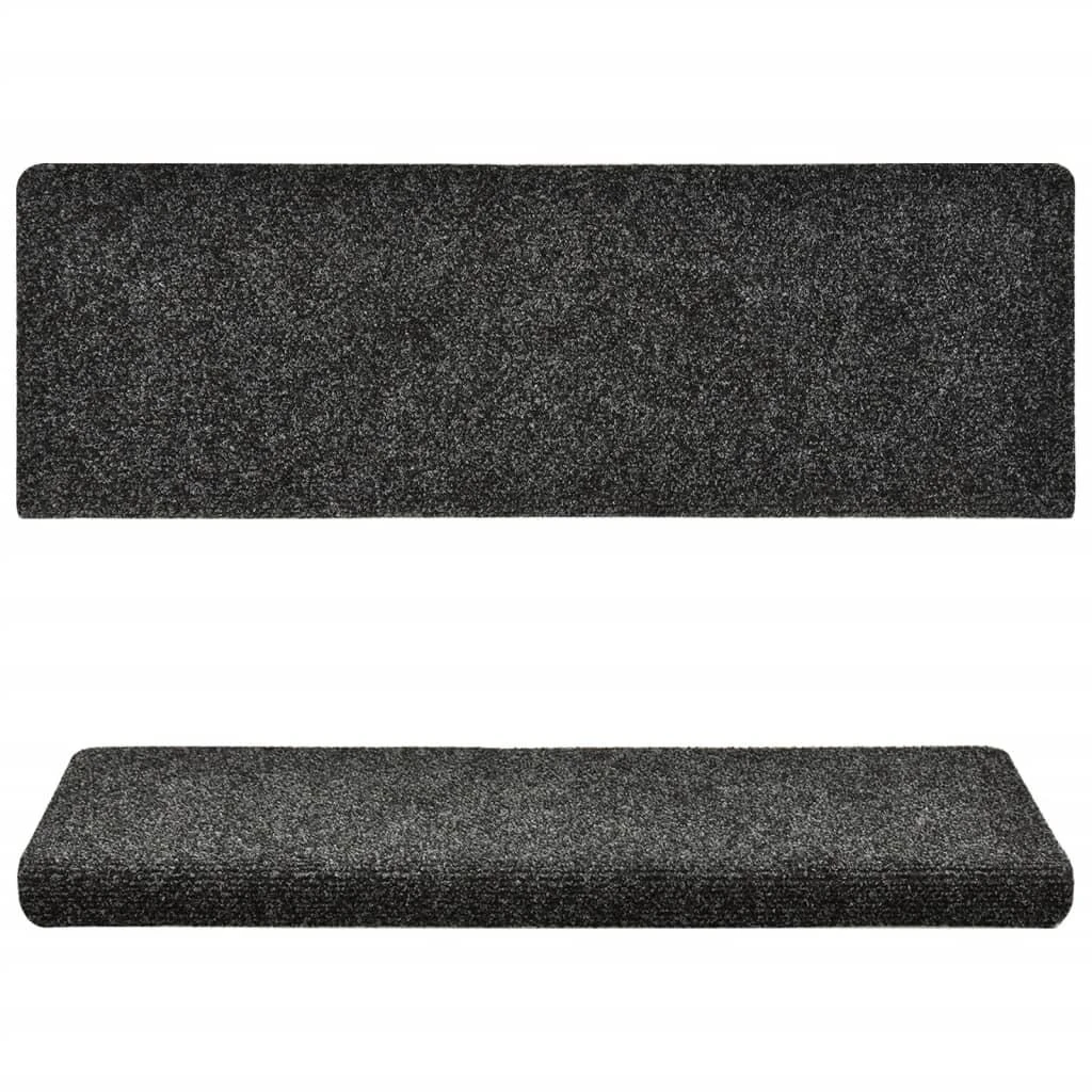 Laiptų kilimėliai, 10vnt., pilki 65x21x4cm, perforuoti adatomis