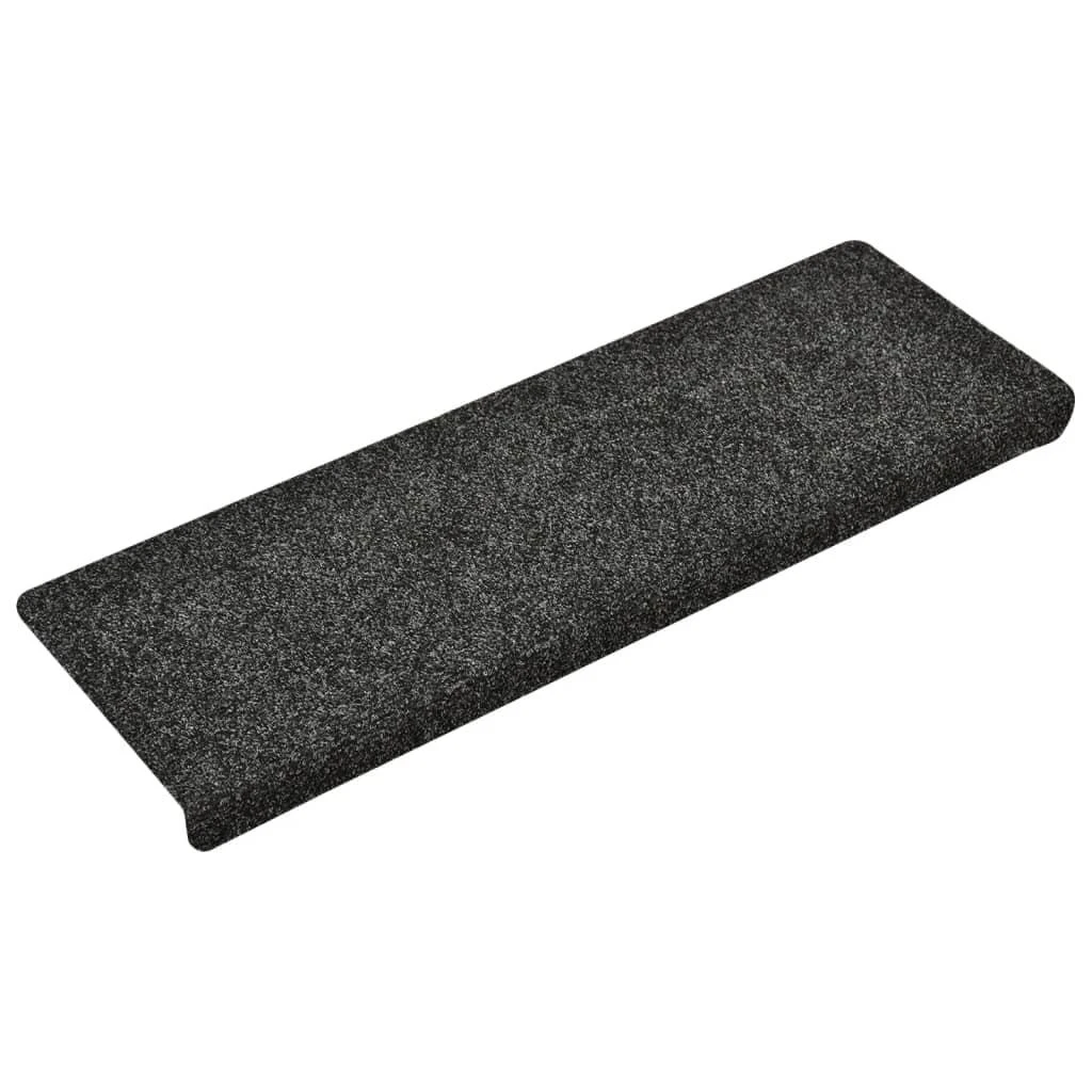 Laiptų kilimėliai, 10vnt., pilki 65x21x4cm, perforuoti adatomis