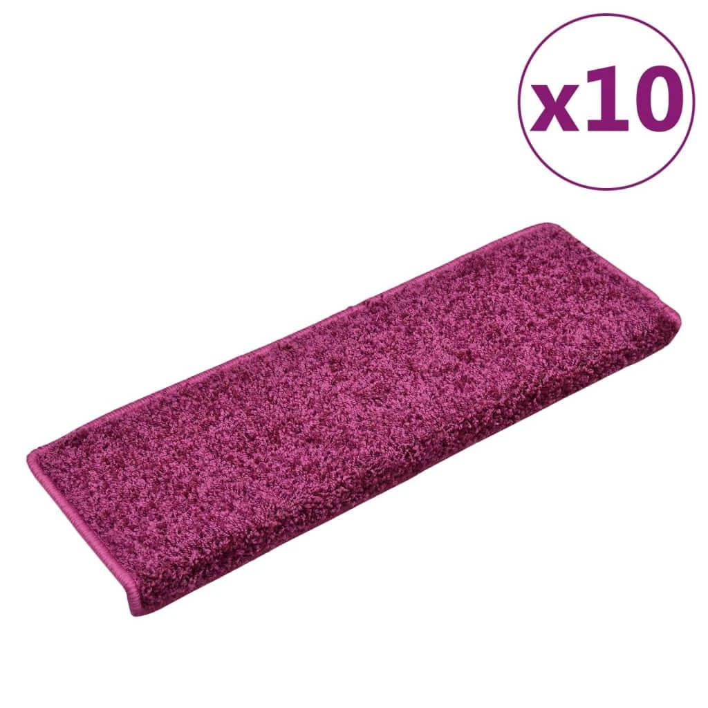 Laiptų kilimėliai, 10vnt., violetinės spalvos, 65x21x4cm
