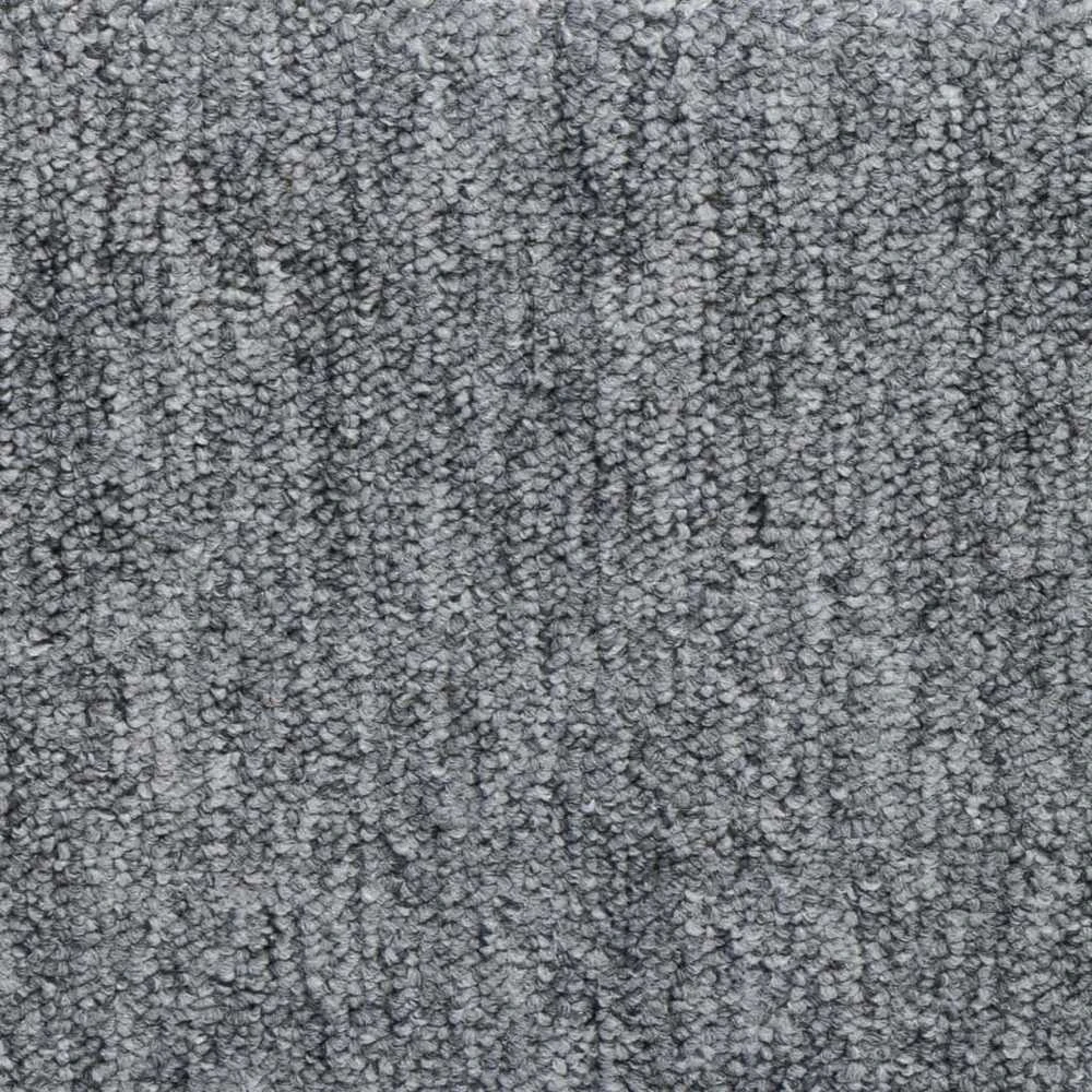 Laiptų kilimėliai, 15vnt., baltos ir pilkos spalvos, 65x21x4cm