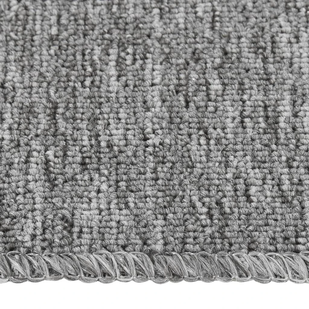 Neslystantys laiptų kilimėliai, 15vnt., pilki, 75x20cm