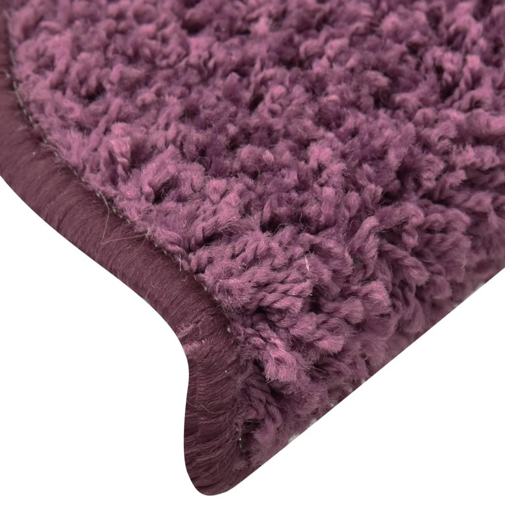 Laiptų kilimėliai, 15vnt., tamsiai violetiniai, 56x17x3cm