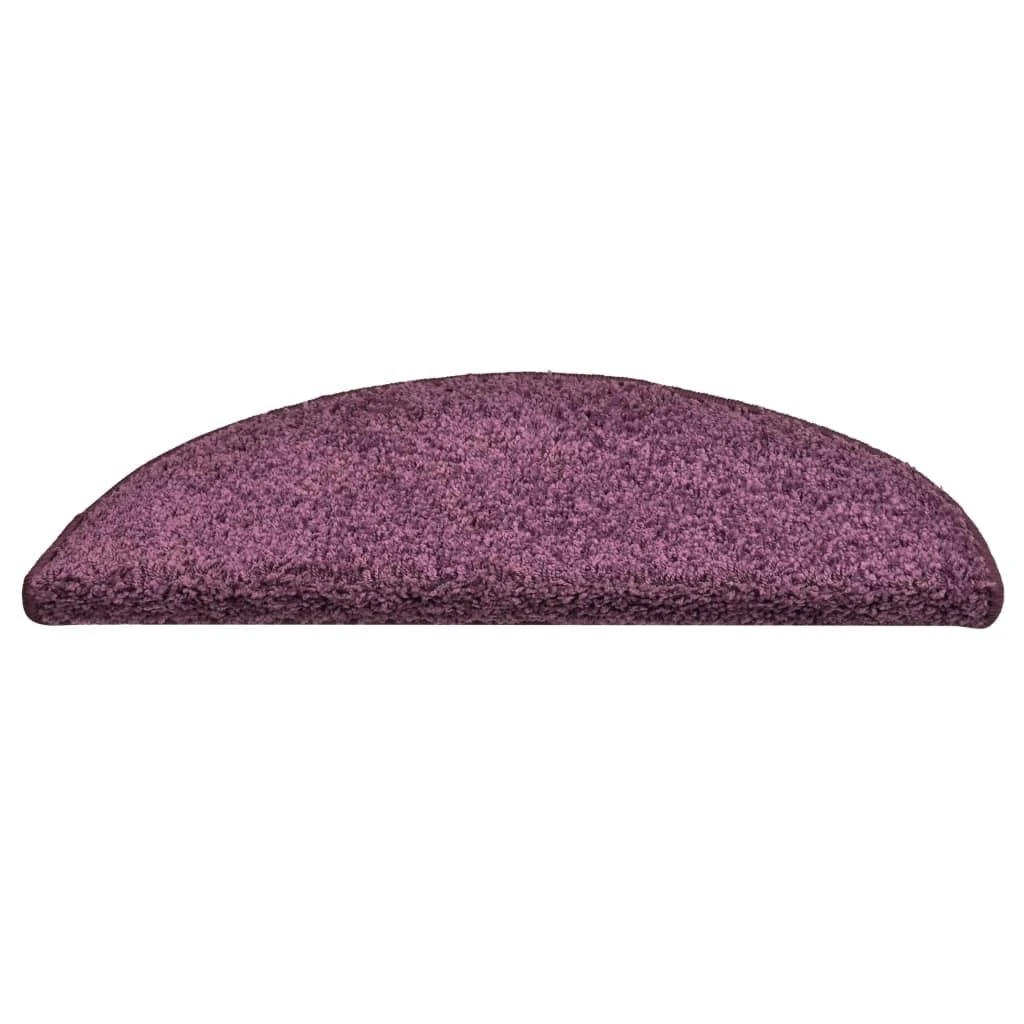 Laiptų kilimėliai, 15vnt., tamsiai violetiniai, 56x17x3cm