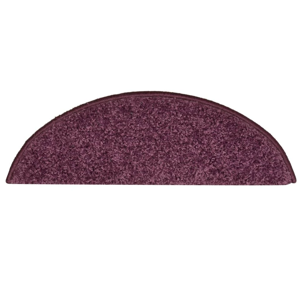 Laiptų kilimėliai, 15vnt., tamsiai violetiniai, 56x17x3cm