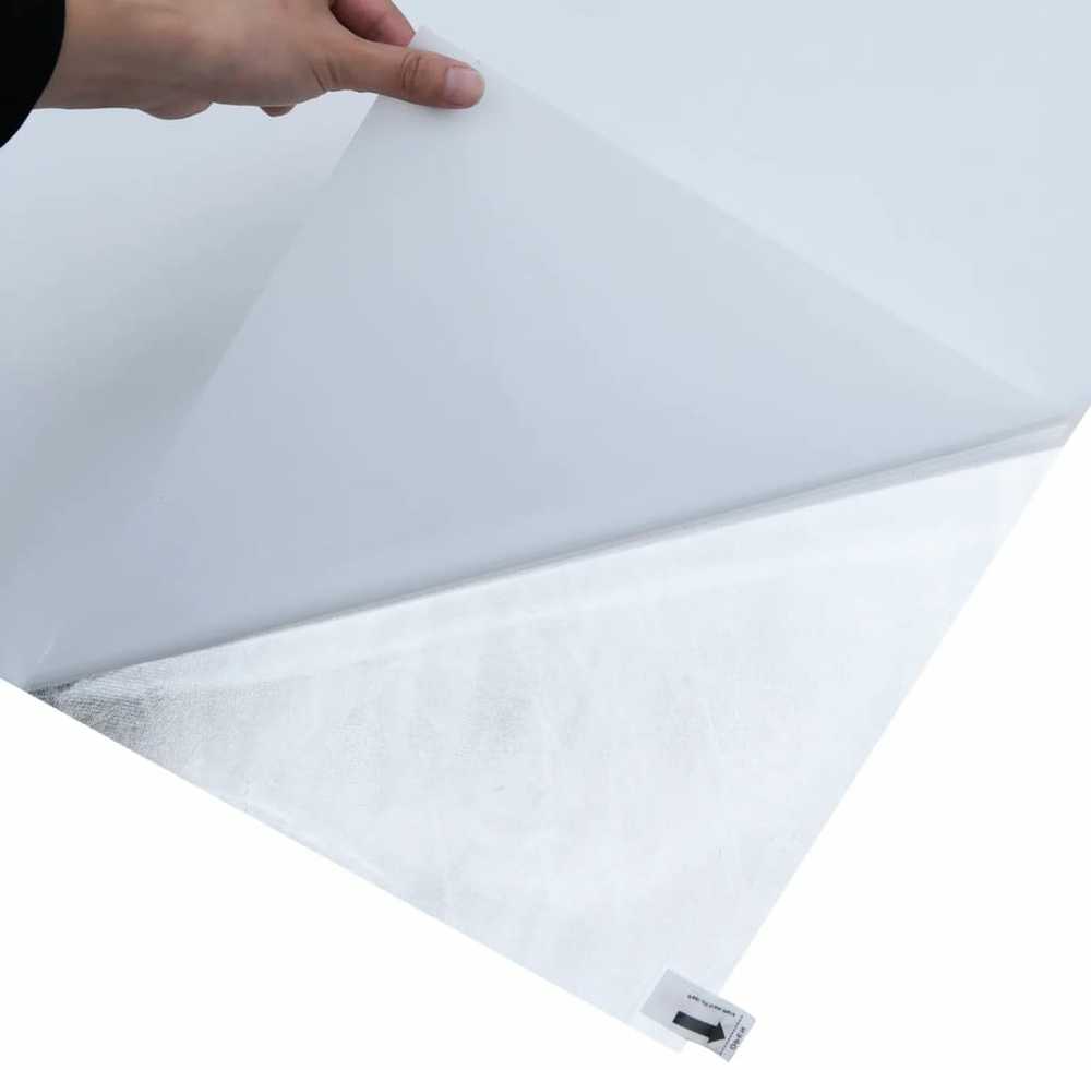 Langų plėvelė, skaidri balta, 90x1000cm, PVC, statinė, matinė