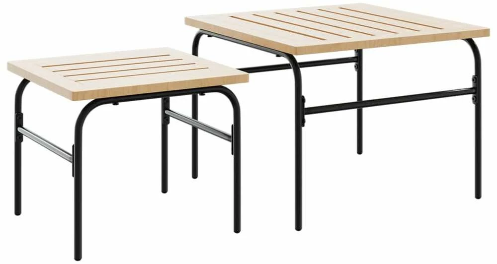 Lauko baldų komplektas Balkono komplektas su pagalvėlėmis, 5 dalių, juodas, plienas