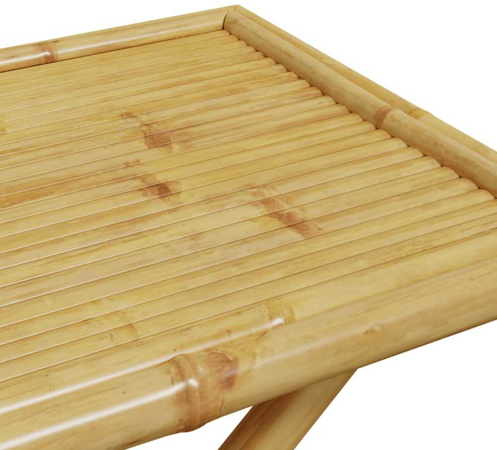 Lauko baldų komplektas Bistro komplektas su pilkomis pagalvėlėmis, 3 dalių, bambukas