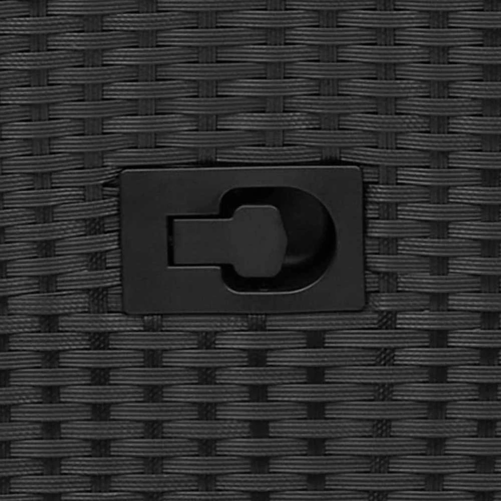 Lauko baldų komplektas Bistro komplektas su pagalvėlėmis, 3 dalių, juodas, poliratanas