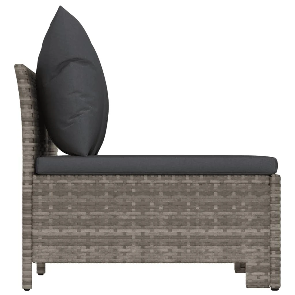Lauko baldų komplektas Dvivietė sodo sofa su pilkomis pagalvėlėmis, poliratanas