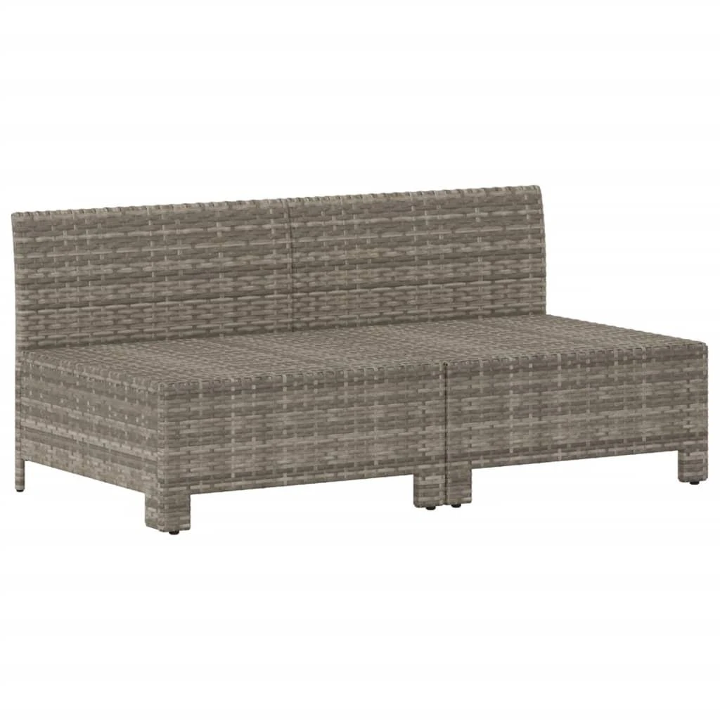 Lauko baldų komplektas Dvivietė sodo sofa su pilkomis pagalvėlėmis, poliratanas