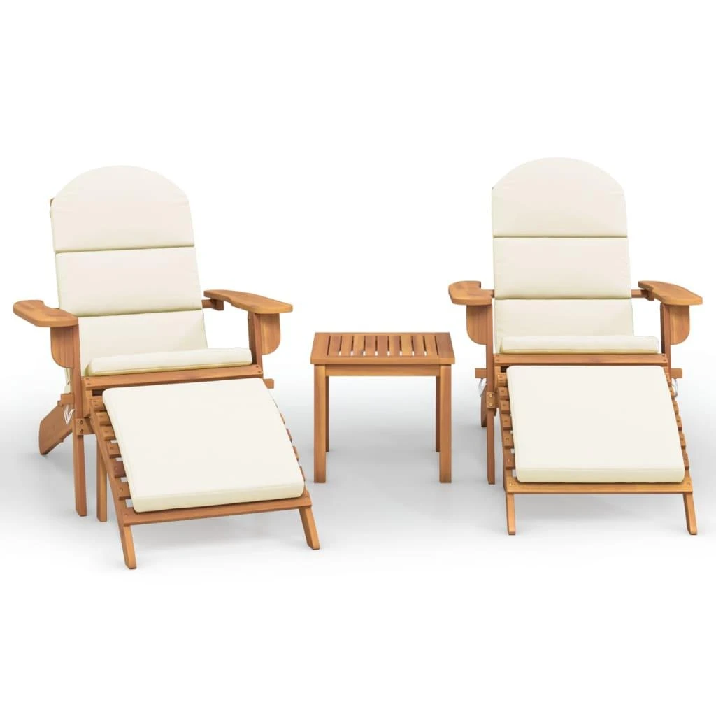 Lauko baldų komplektas Sodo adirondack komplektas, 3 dalių, akacijos medienos masyvas