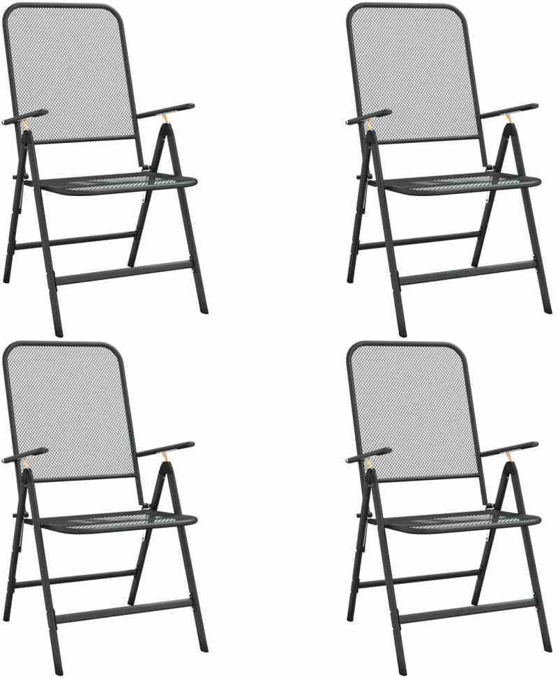 Lauko baldų komplektas Sodo baldų komplektas, 5 dalių, antracito, išplėstas metalas