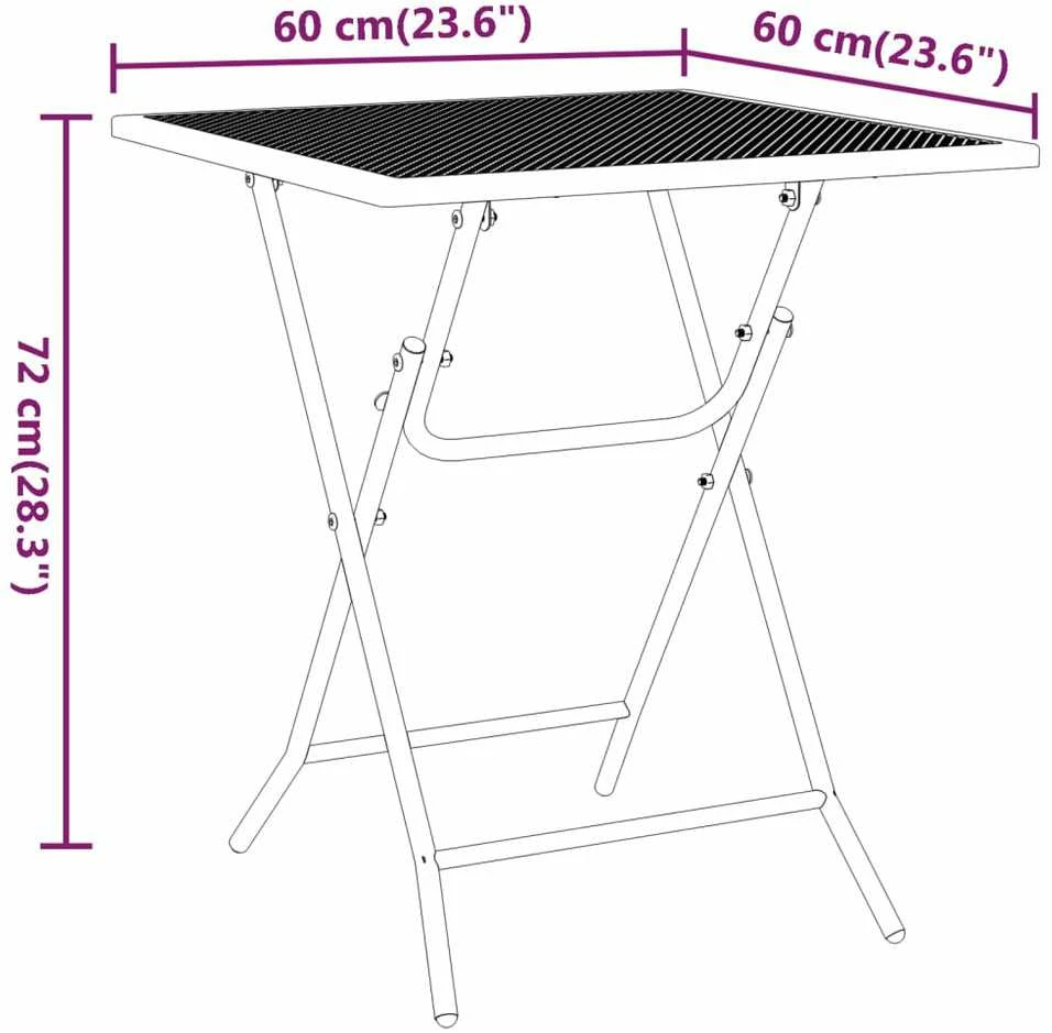 Lauko baldų komplektas Sodo baldų komplektas, 3 dalių, antracito, išplėstas metalas