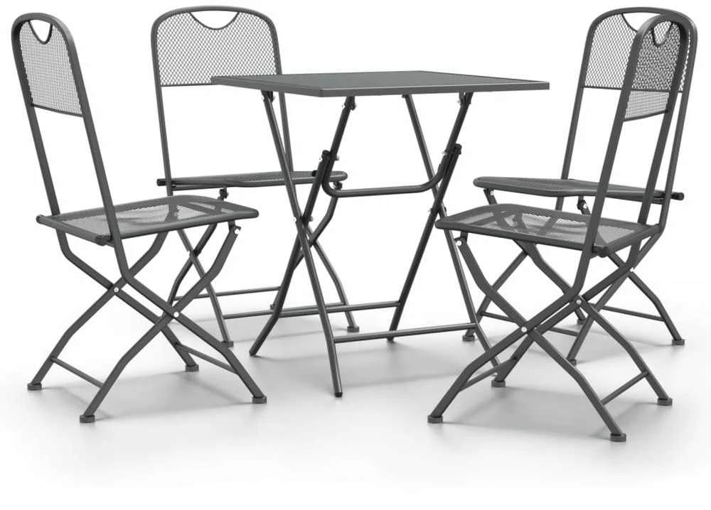 Lauko baldų komplektas Sodo baldų komplektas, 5 dalių, antracito, išplėstas metalas