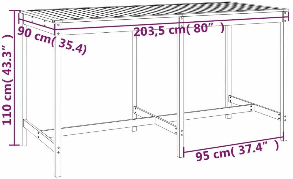 Lauko baldų komplektas Sodo baro baldų komplektas, 9 dalių, medaus rudas, pušis