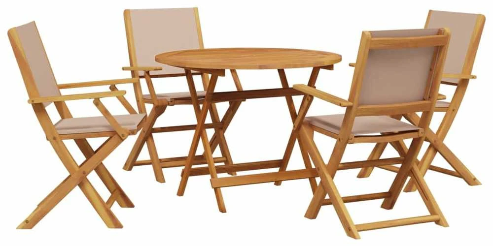 Lauko baldų komplektas Sodo komplektas, 5 dalių, taupe, audinys ir mediena