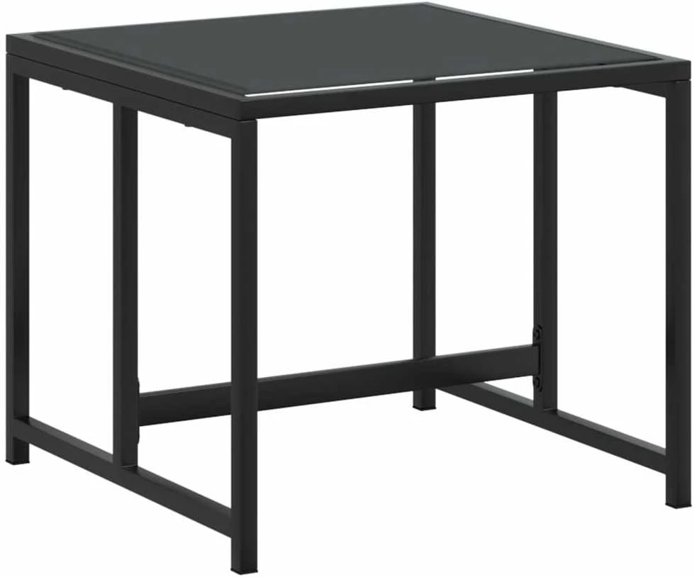 Lauko baldų komplektas Sodo komplektas, 11 dalių, juodas, tekstilenas