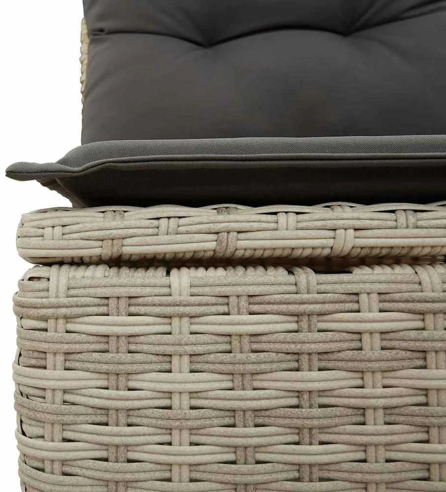 Lauko baldų komplektas Sodo komplektas su pagalvėlėmis, 8 dalių, pilkas, poliratanas