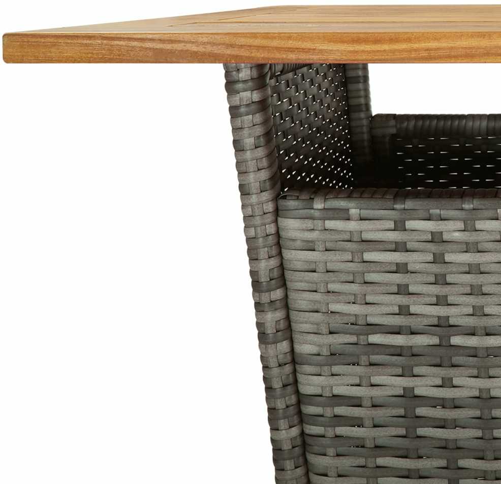 Lauko baldų komplektas Sodo komplektas su pagalvėlėmis, 3 dalių, pilkas, poliratanas