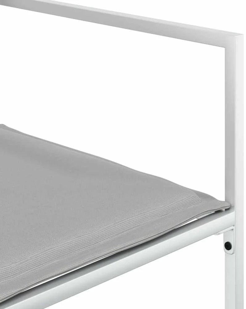 Lauko baldų komplektas Sodo komplektas su pagalvėlėmis, 9 dalių, baltas, tekstilenas