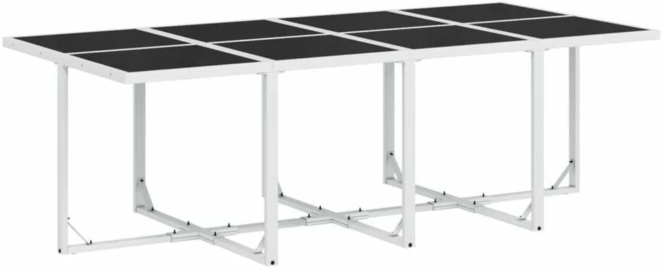 Lauko baldų komplektas Sodo komplektas su pagalvėlėmis, 13 dalių, baltas, tekstilenas
