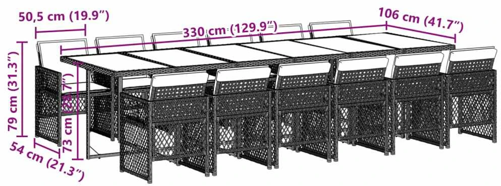 Sofa Sodo komplektas su pagalvėlėmis, 13 dalių, smėlio, poliratanas