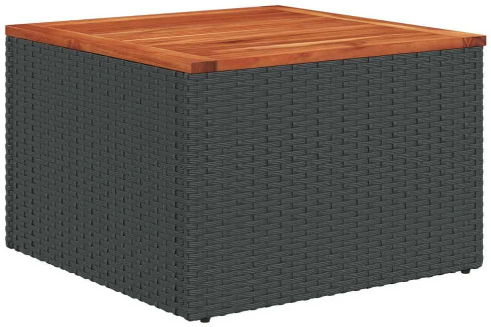 Lauko baldų komplektas Sodo komplektas su pagalvėlėmis, 10 dalių, juodas, poliratanas