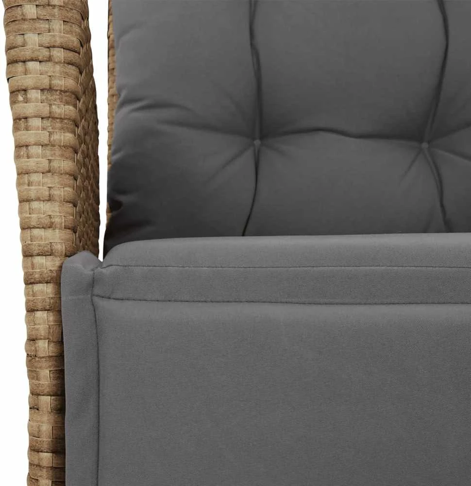 Lauko baldų komplektas Sodo komplektas su pagalvėlėmis, 9 dalių, smėlio, poliratanas