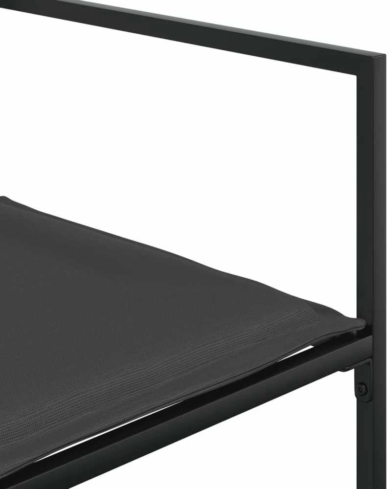 Lauko baldų komplektas Sodo komplektas su pagalvėlėmis, 9 dalių, juodas, tekstilenas