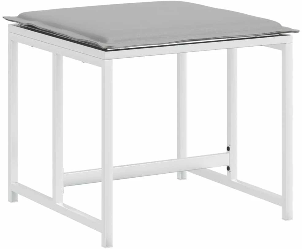 Lauko baldų komplektas Sodo komplektas su pagalvėlėmis, 15 dalių, baltas, tekstilenas