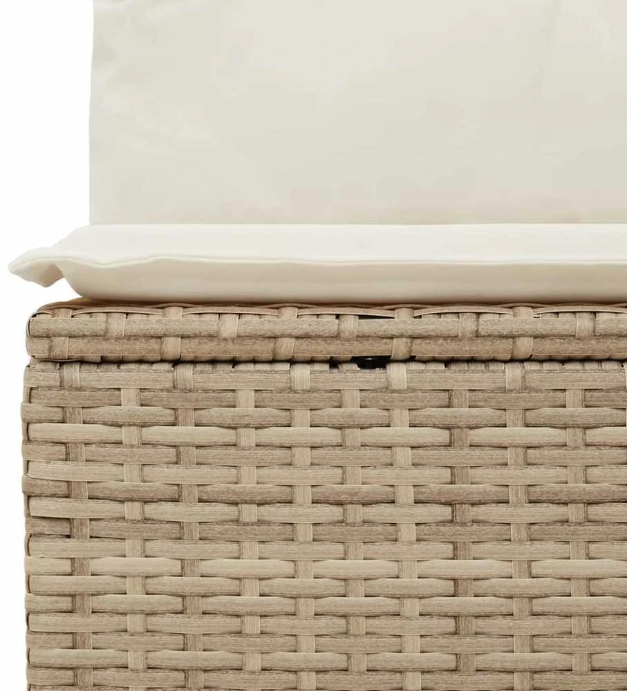 Lauko baldų komplektas Sodo komplektas su pagalvėlėmis, 9 dalių, smėlio, poliratanas