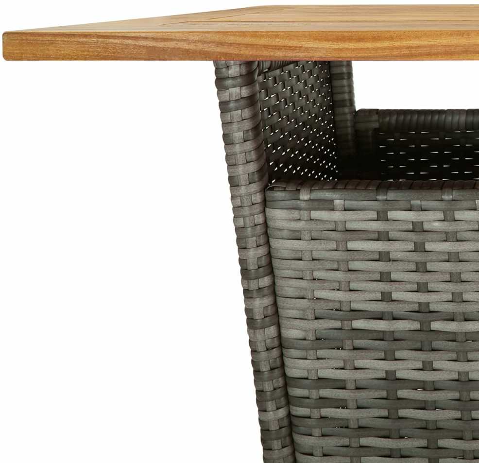 Lauko baldų komplektas Sodo komplektas su pagalvėlėmis, 5 dalių, pilkas, poliratanas