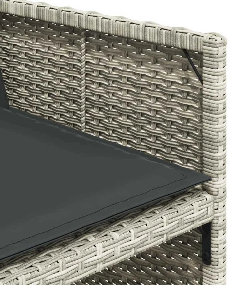 Lauko baldų komplektas Sodo komplektas su pagalvėlėmis, 11 dalių, pilkas, poliratanas
