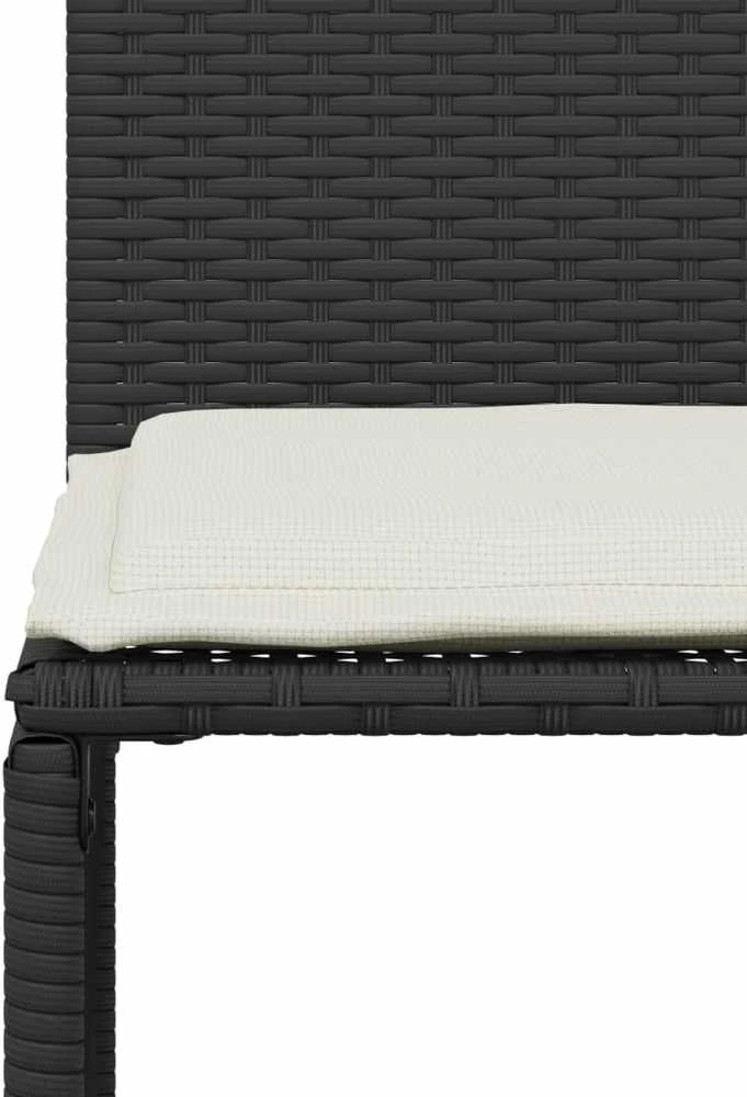 Sofa Sodo komplektas su pagalvėlėmis, 7 dalių, juodas, poliratanas