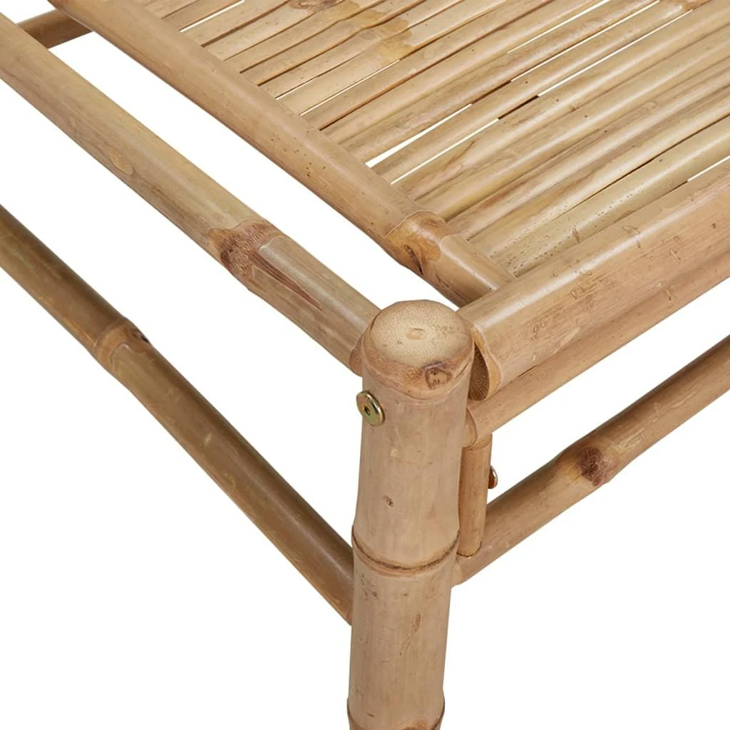 Lauko baldų komplektas Sodo komplektas su pilkomis pagalvėlėmis, 3 dalių, bambukas