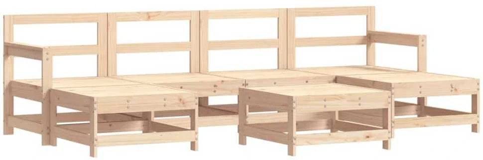 Lauko baldų komplektas Sodo poilsio baldų komplektas, 7 dalių, pušies medienos masyvas