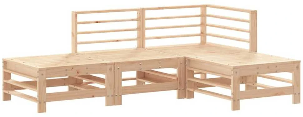 Lauko baldų komplektas Sodo poilsio baldų komplektas, 4 dalių, pušies medienos masyvas