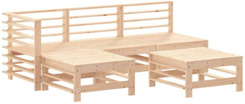Lauko baldų komplektas Sodo poilsio baldų komplektas, 5 dalių, pušies masyvas
